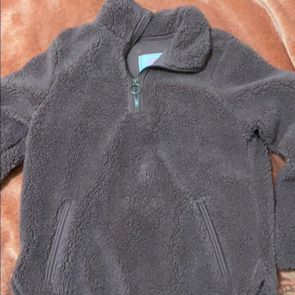 Mauve Sherpa half zip sweater